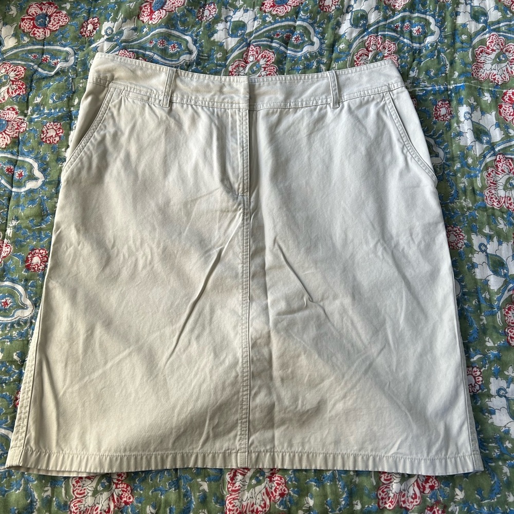Lands End stone colored short skirt size 12